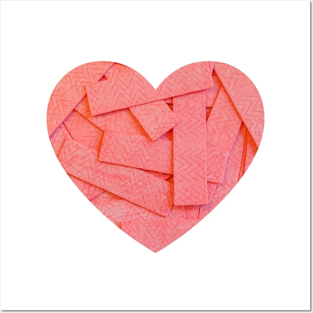 Pink Strawberry Bubblegum Strips Heart Photograph Wall Art by love-fi